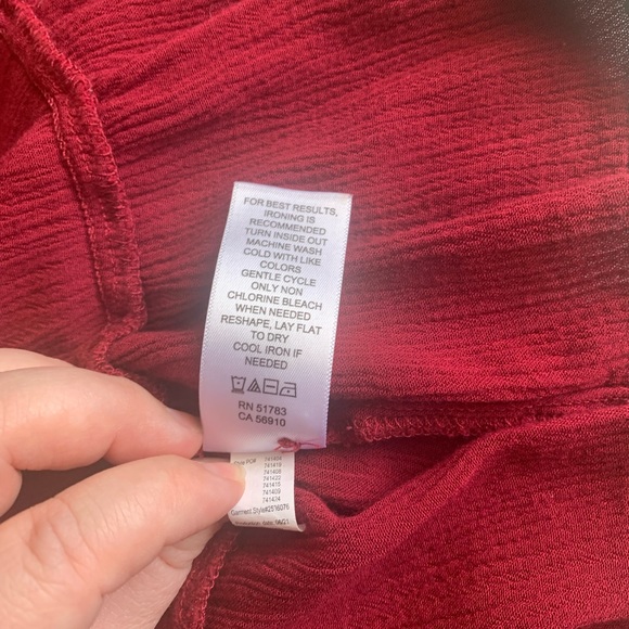 Maurices Flowy Rayon Red Lace Detail Tank Top Scoop Neck Detail - Picture 7 of 10